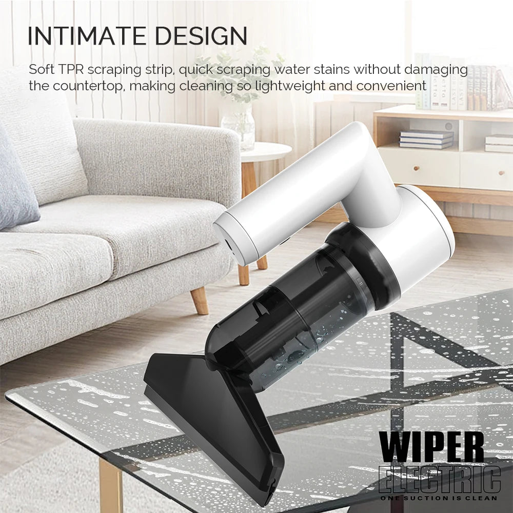 5000PA Cordless Vacuum Cleaner – Multi-Purpose Car & Window Cleaner – Strong Suction Handheld Cleaner with Glass Wiper & Brush - White