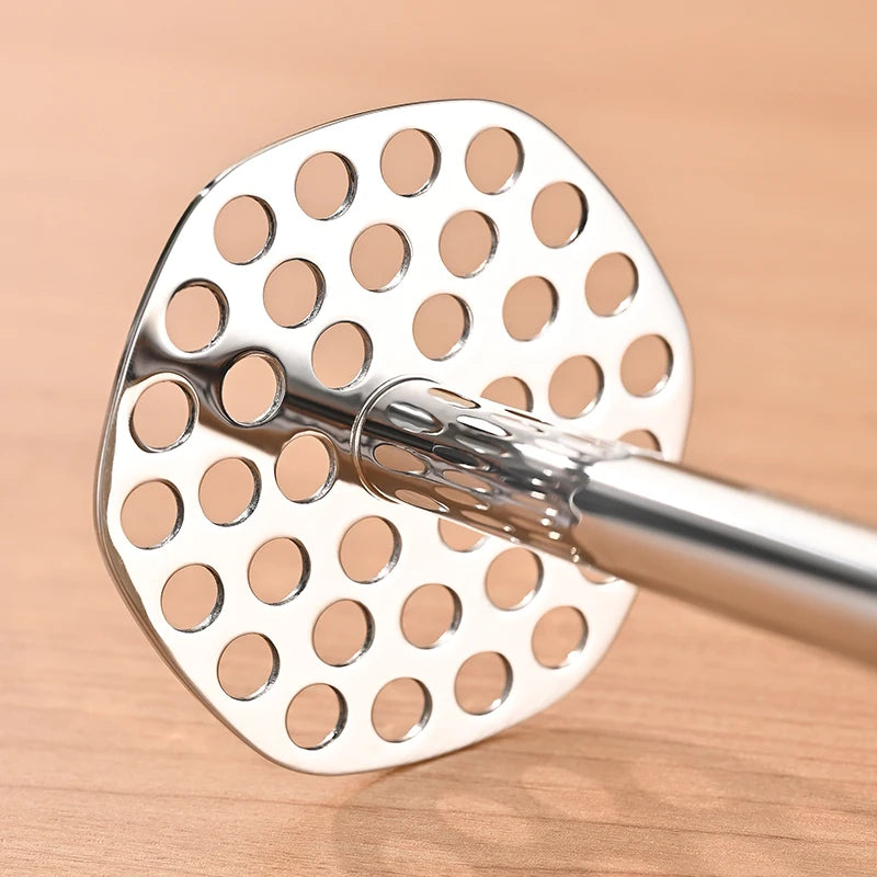 304 Stainless Steel Potato Masher Heavy Duty Vegetable and Fruit Masher Kitchen Food Crusher – Large