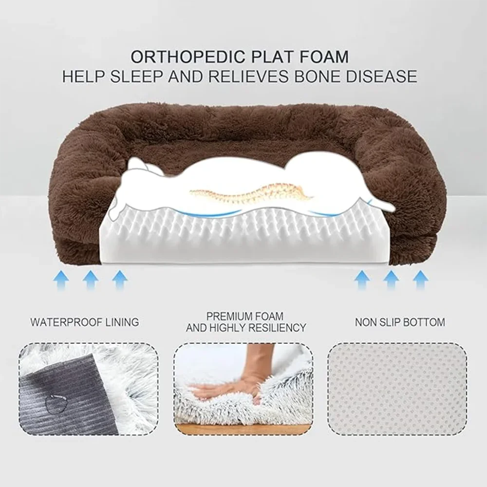 Pet Bed Sofa Breathable Washable Cushion Mat for Pets - Brown