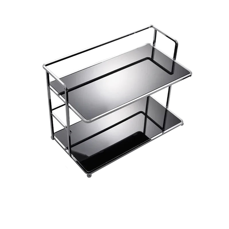 Double-Layer Desktop Storage Rack Acrylic Kitchen Organizer - Black