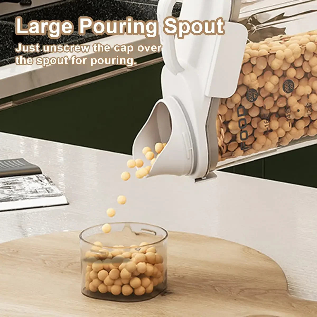 Food Storage Container 2300mL Airtight Kitchen Pantry Grain Jar BPA Free Reusable Canister
