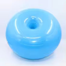 Donut Yoga Ball PVC Inflatable Balance Trainer 50cm with Pump for Core Stability Training - Blue