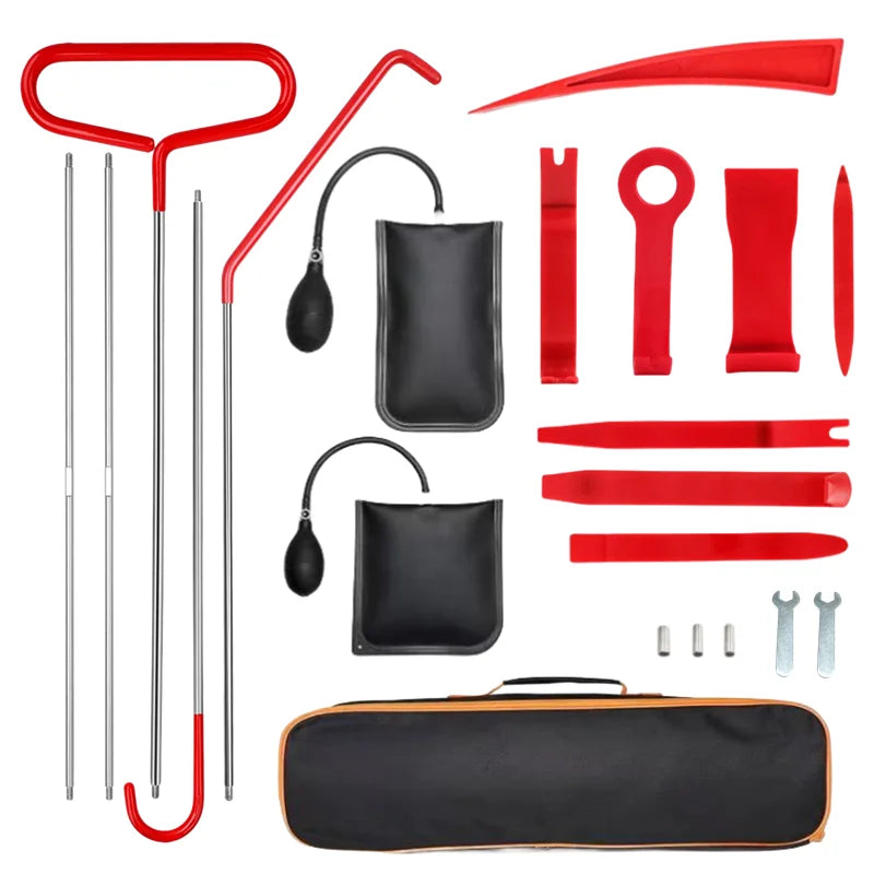 Car Door Tool Kit 21PCS Long Reach Access Tools Inflatable Air Wedge Set with Carry Bag