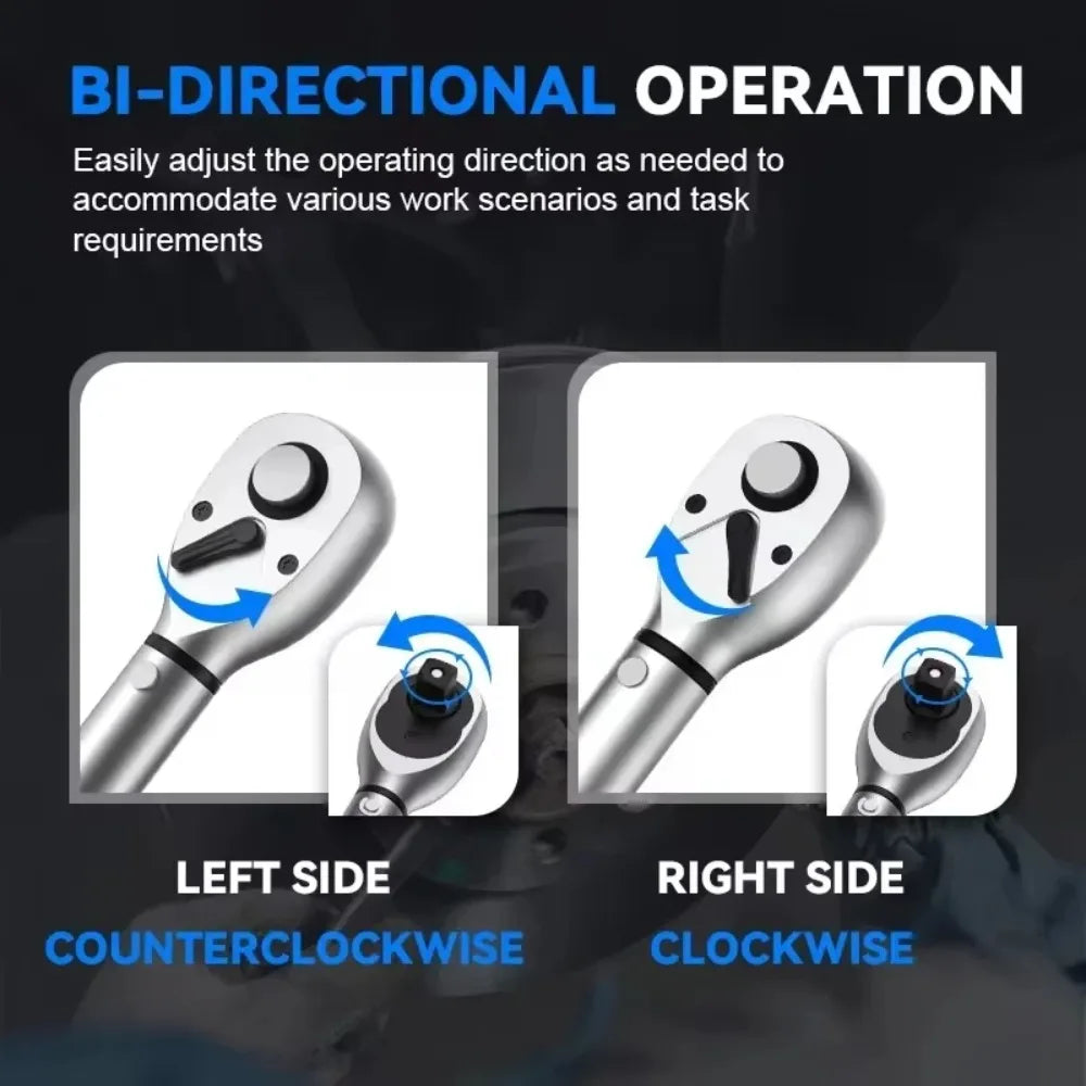 Torque Wrench Heavy Duty Adjustable 3/8 Drive 5-60Nm Multi Function Hand Tool