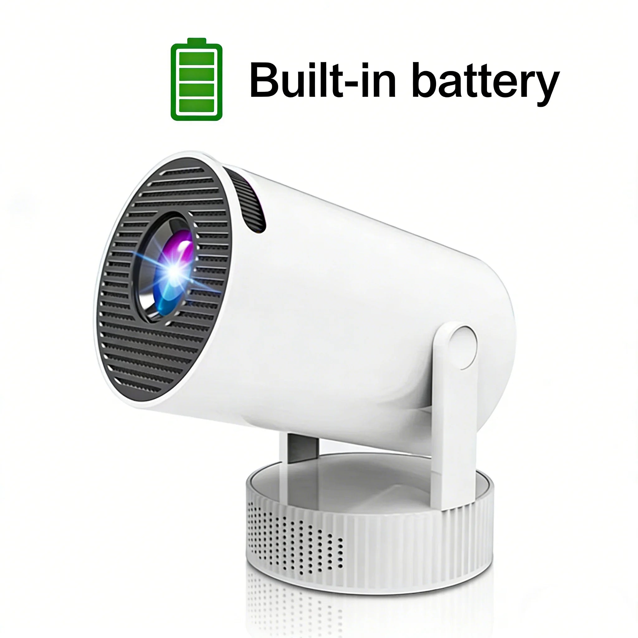 Smart Projector Native 720P WiFi 6 Bluetooth 5.4 Android 14 Portable Home Cinema