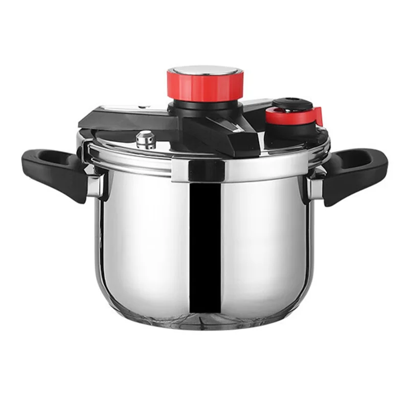 Pressure Cooker 5L Stainless Steel Rotational Lock Quick Cooking Pot – Black