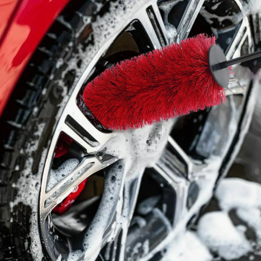 Wheel Cleaning Brush 45cm Soft Bristle Rim and Tyre Scrub Tool for Vehicle Detailing
