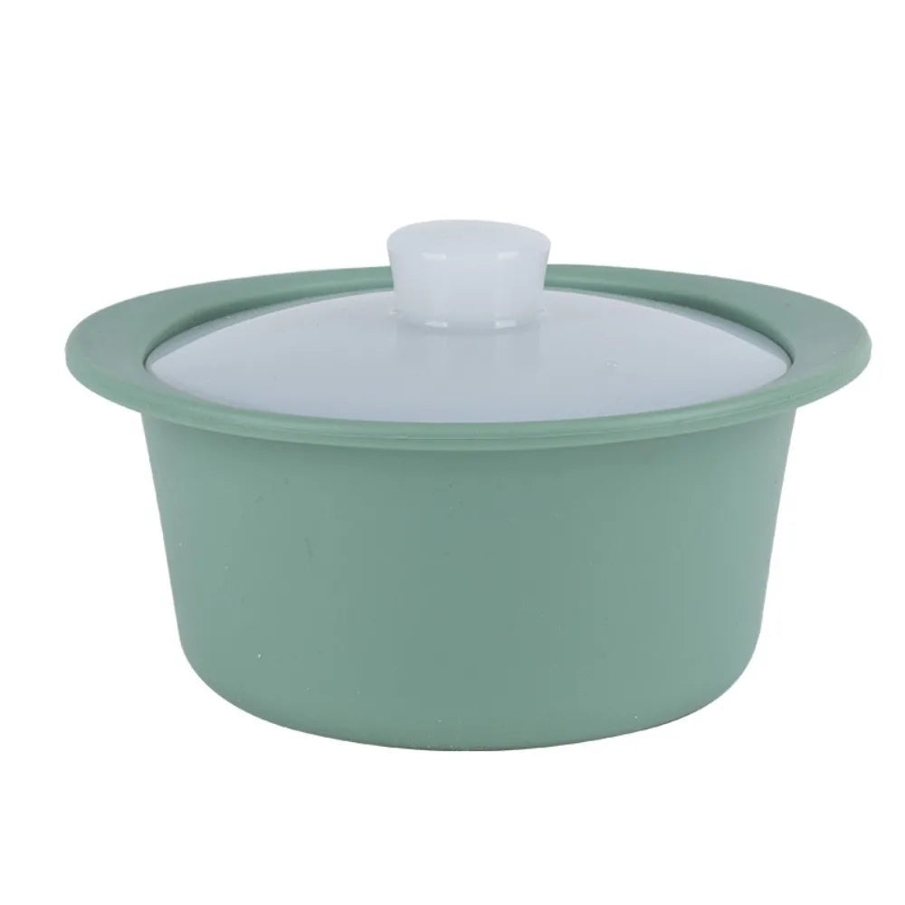 Large Silicone Microwave Steamer Bowl with Lid Heat Resistant Soup Container Lunch Box – Green