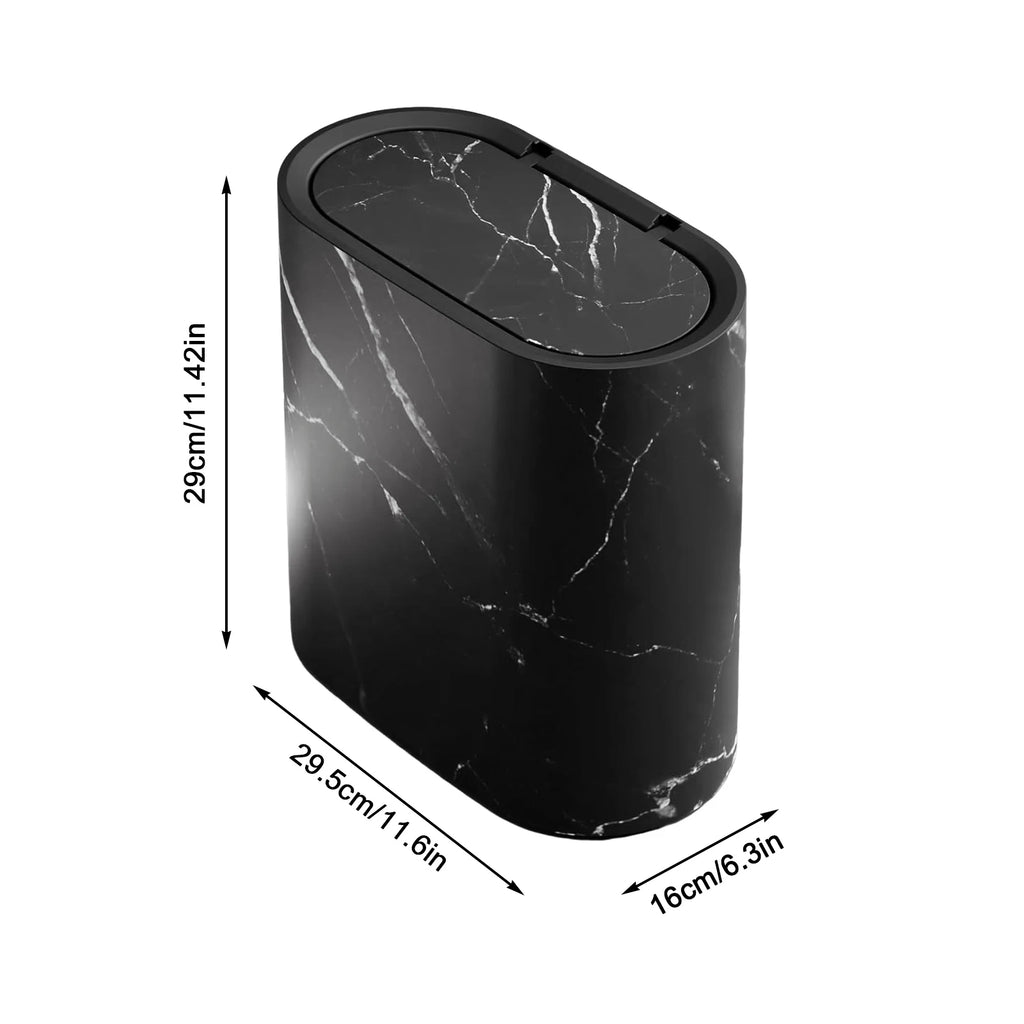 Rubbish Bin with Rolling Lid 29 × 29.5 × 16 cm PVC Bathroom Waste Bin - White