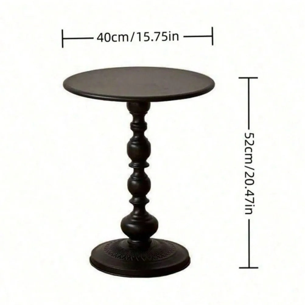 Round Metal Side Table 40cm Wide Vintage Pedestal Coffee Table For Living Room – Gold