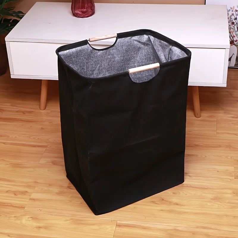Laundry Basket 80L Waterproof Foldable Canvas Hamper with Dual Handles - White