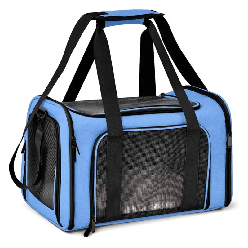 Portable Foldable Pet Carrier Backpack 40 cm Breathable Mesh Travel Bag for Cats and Small Dogs - Black