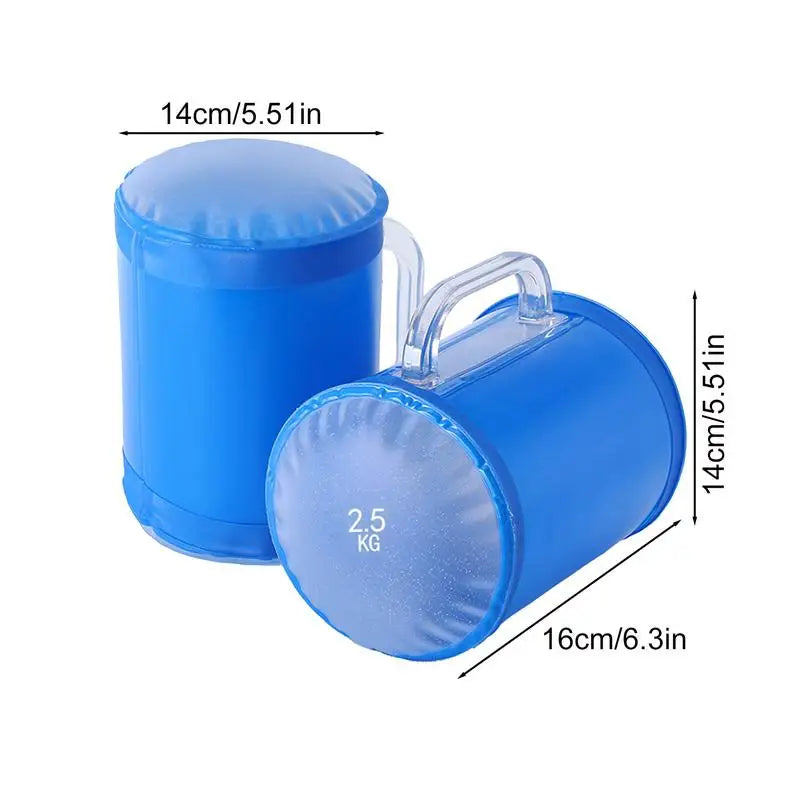 Water Bag Dumbbell Set Adjustable 5kg Portable Core Training Weights - Blue