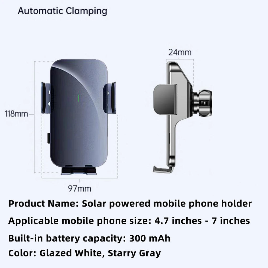 Phone Holder 360° Rotating Auto Clamping Air Vent Mount Adjustable Viewing Stand
