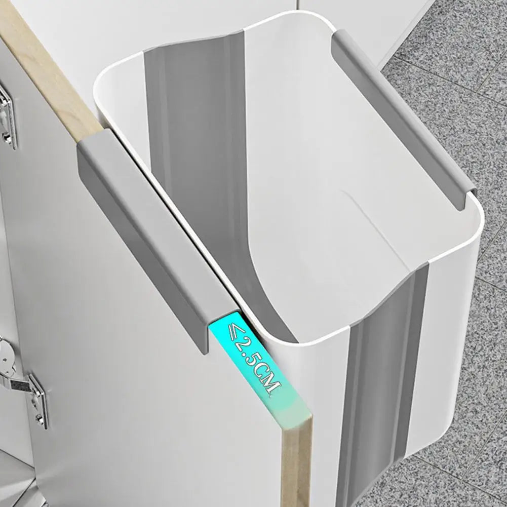Hanging Rubbish Bin 6L Foldable Kitchen Cabinet Door Waste Bin - White