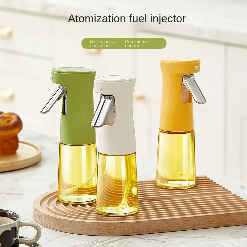 Oil Spray Bottle 240 mL Glass Cooking Oil Mister for Kitchen and BBQ - Green