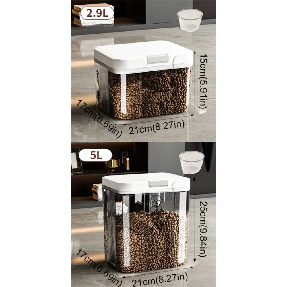 Pet Food Storage Container 2.9L Airtight Moisture Resistant Dry Food Bin Flip Lid