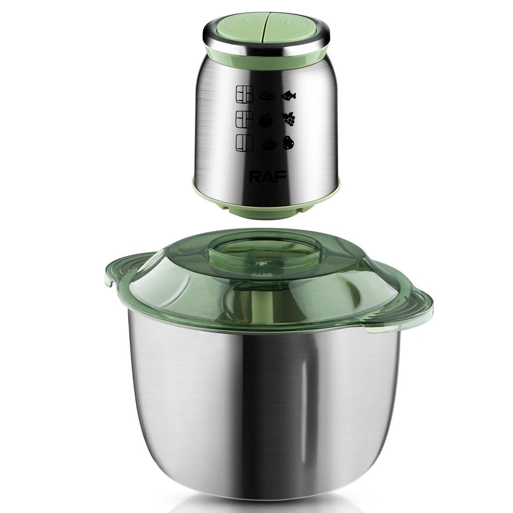 Food Processor 5L Electric Meat Mincer 1000W Stainless Steel Kitchen Chopper – Green