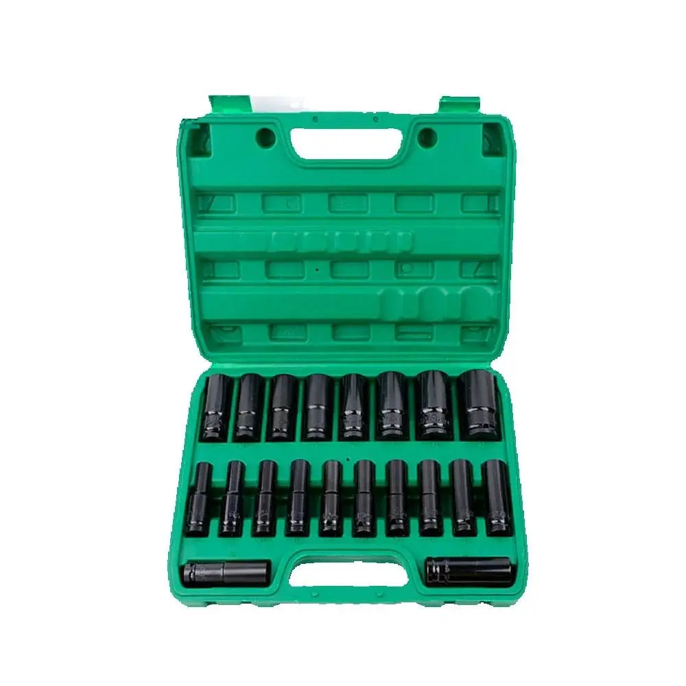 1/2" Drive Socket Set 20PCS Metric Deep Sockets 6-Point Impact with Portable Storage Case