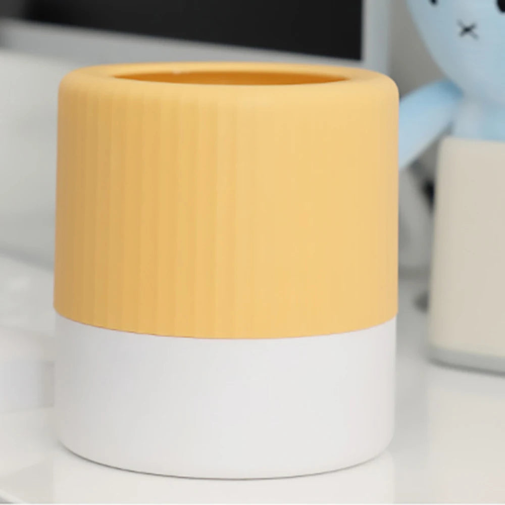 Mini Desktop Trash Can 2.3L Modern Waste Basket for Office Bedside and Beauty Desk – Yellow
