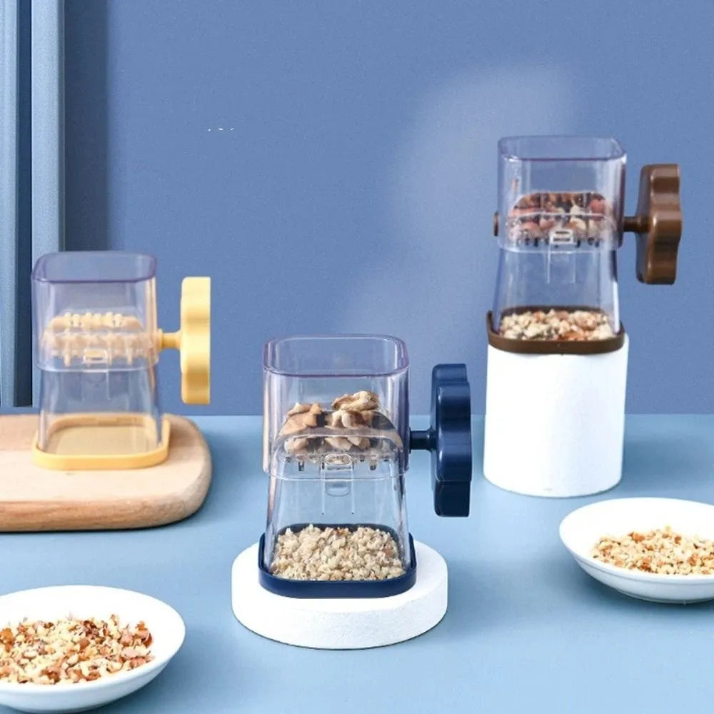 Manual Nut Grinder Portable Hand Crank Walnut Chopper Kitchen Food Crusher – Blue