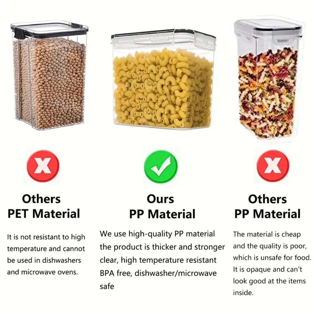 7-Piece Airtight Food Storage Container Set with Multiple Sizes and Label Stickers