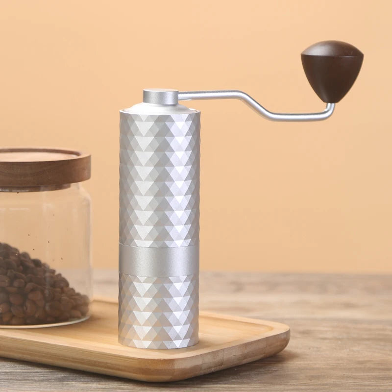 Manual Coffee Grinder 16.5cm Stainless Steel Burr Adjustable Hand Grinder - Black