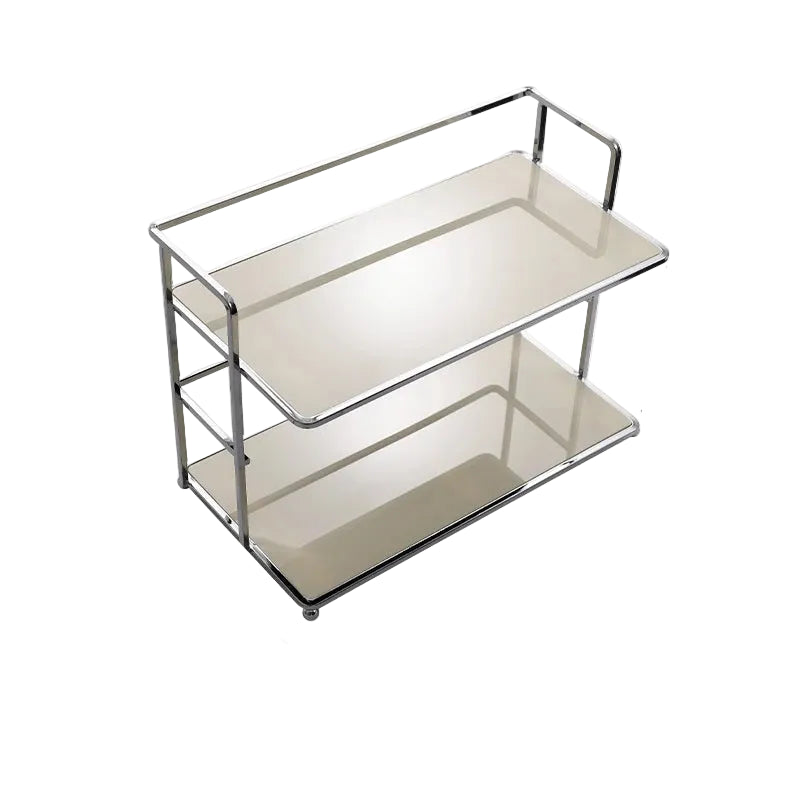 Double-Layer Desktop Storage Rack Acrylic Kitchen Organizer - Milky White