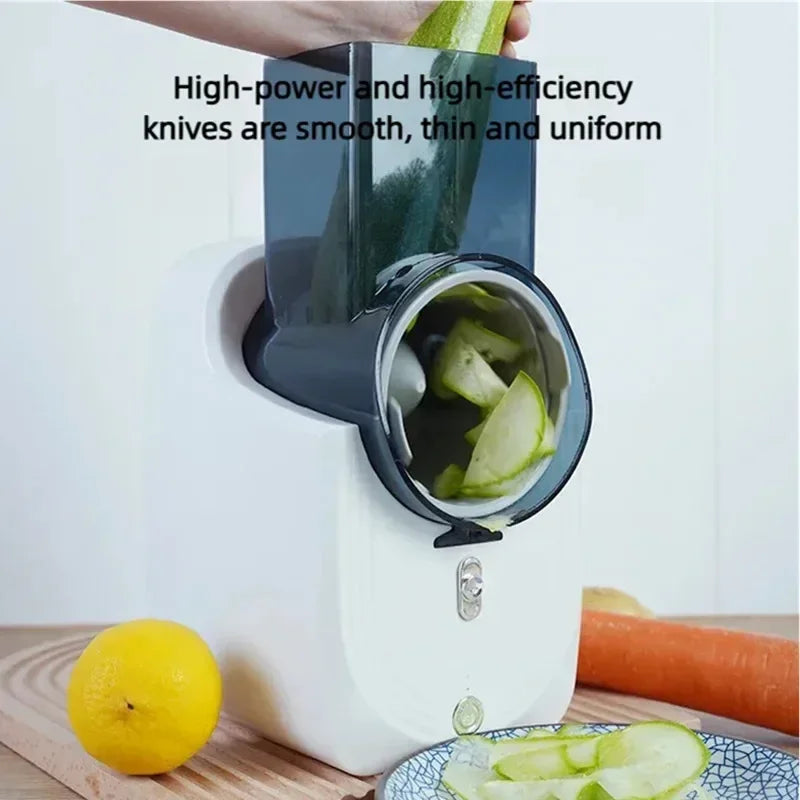 Vegetable Cutter Electric Multi Function Slicer Shredder 50W Kitchen Food Processor - White