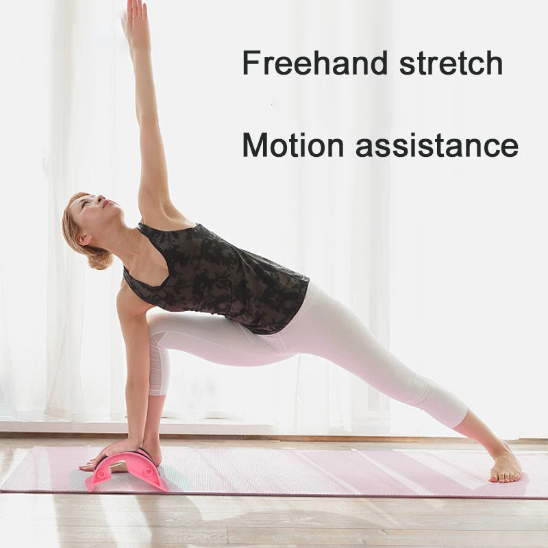 Foot Stretcher Rocker Board Portable Calf Ankle Stretching Balance Trainer Massage Fitness Tool - Pink