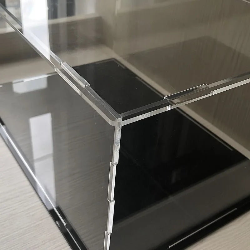 Portable Clear Acrylic Display Case 35 cm Dustproof Collectible Display Box with Black Base