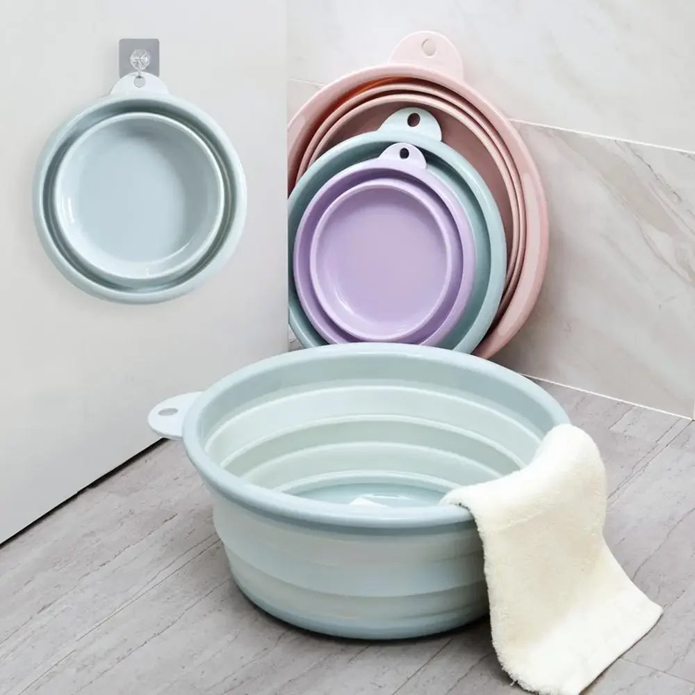 Collapsible Folding Basin Portable Wash Bucket Wash Tub for Camping Kitchen and Travel – Purple