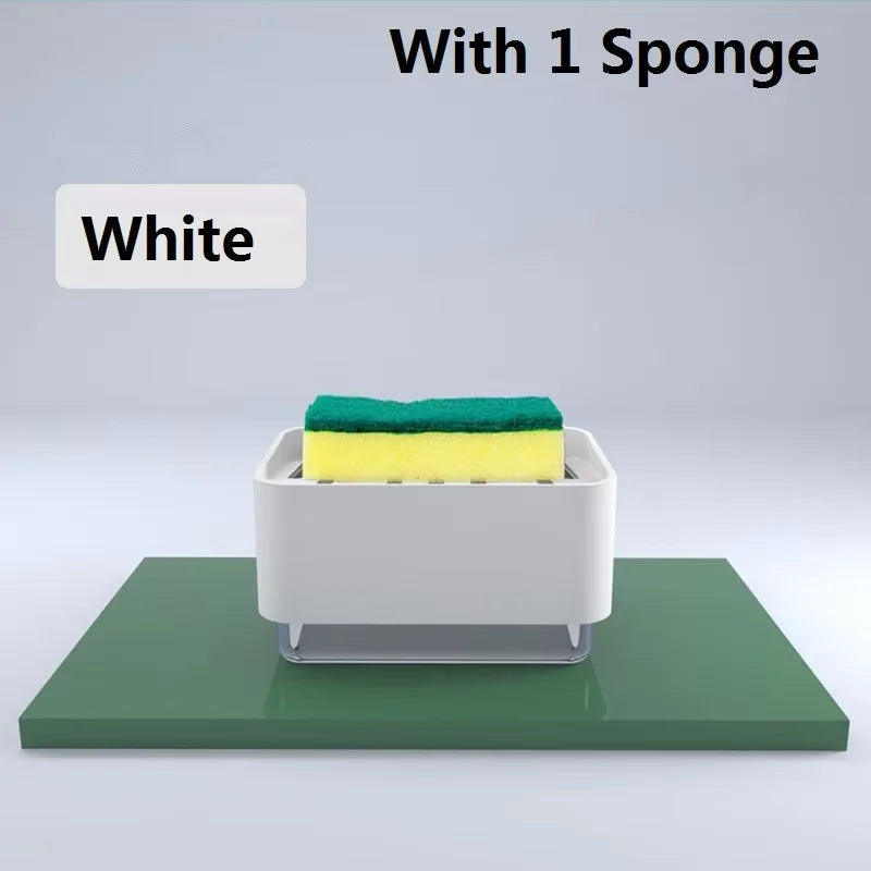Soap Dispenser 320ML Kitchen Sponge Holder - White