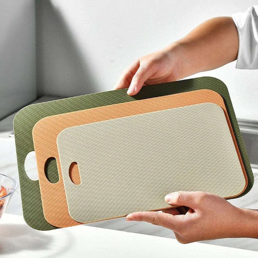 3 Piece Flexible Cutting Board Set Colour Coded Plastic Chopping Mats for Meat Vegetables Fruits and Food Preparation