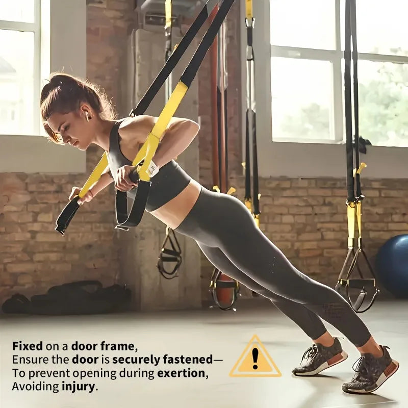 Suspension Training Band Adjustable Resistance Straps Portable Full Body Workout System - 1 Set