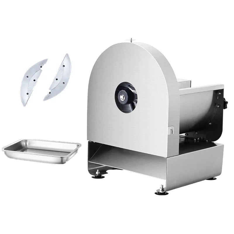 Electric & Manual Vegetable Slicer 220V Stainless Steel Multi-Blade Food Cutter - Dark Grey