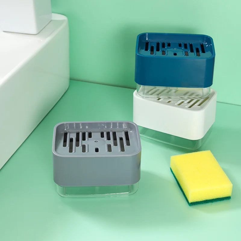 Soap Dispenser 320ML Kitchen Sponge Holder - White