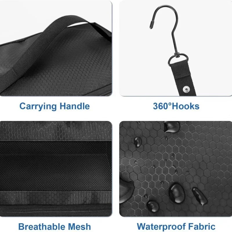Hanging Suitcase Organizer 19.8in High Capacity Travel Luggage Storage Bag - Black