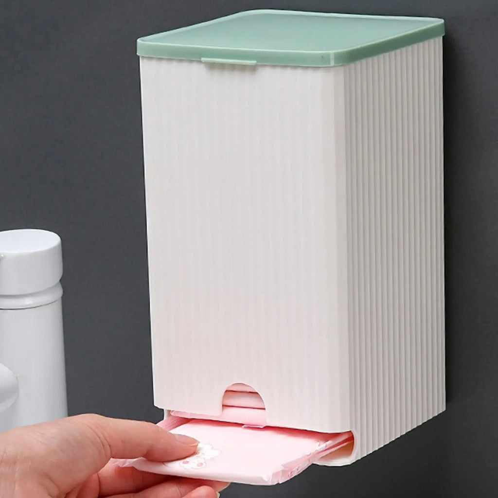 Storage Box Wall Mounted Bathroom Organiser Waterproof Tissue Dispenser Reusable Container - Pink