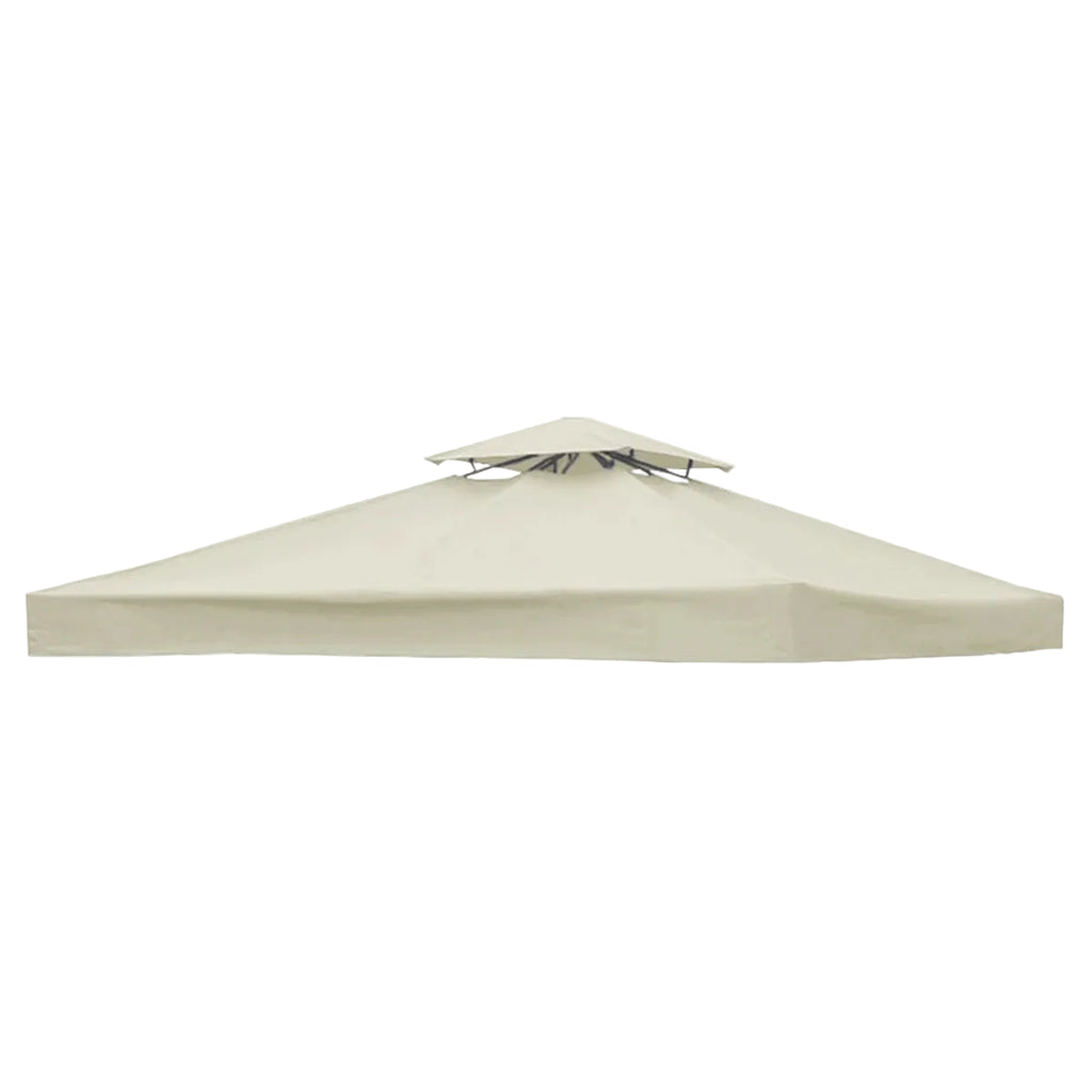 3x3M Garden Gazebo Replacement Canopy Top – Double Tier Outdoor Patio Cover - Beige