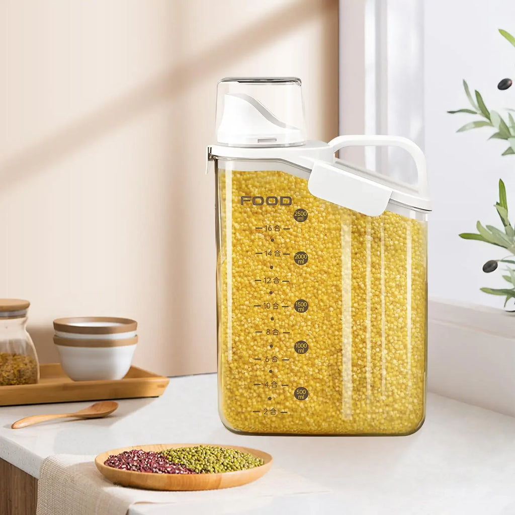 Food Storage Container 2300mL Airtight Kitchen Pantry Grain Jar BPA Free Reusable Canister