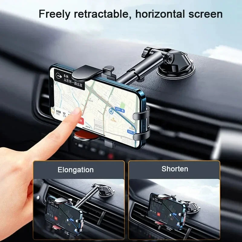 Phone Holder Adjustable Suction Cup Mount Foldable Extendable Viewing Stand Dashboard