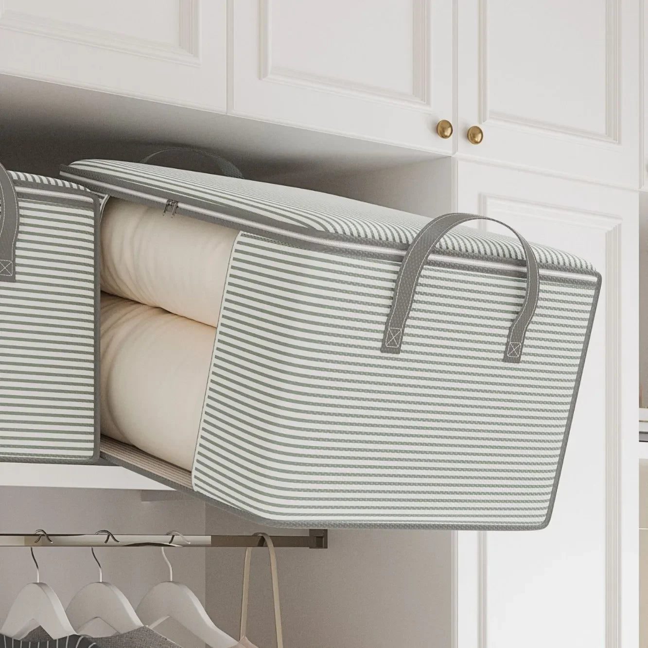 Storage Bag 120g Large Capacity Visual Clothes Quilt Organiser Box Shape 60cm - Grey