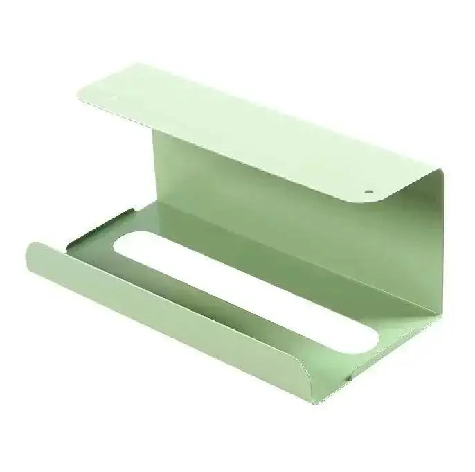 Under Cabinet Paper Towel Holder No Drill Hanging Iron Kitchen Tissue Roll Rack – Green