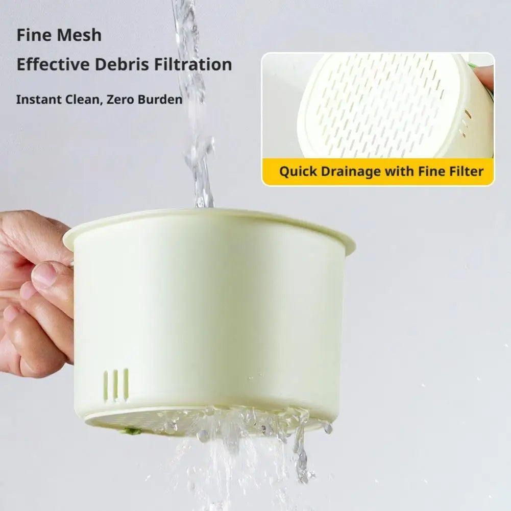 Hanging Sink Draining Basket Food Waste Filter Residue Strainer Detachable - Pink