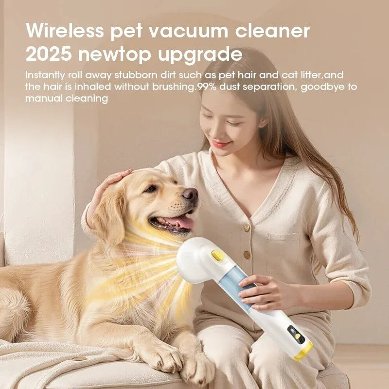 Pet Hair Vacuum 0.5 L Handheld USB Rechargeable Cleaner with Brush - Grey