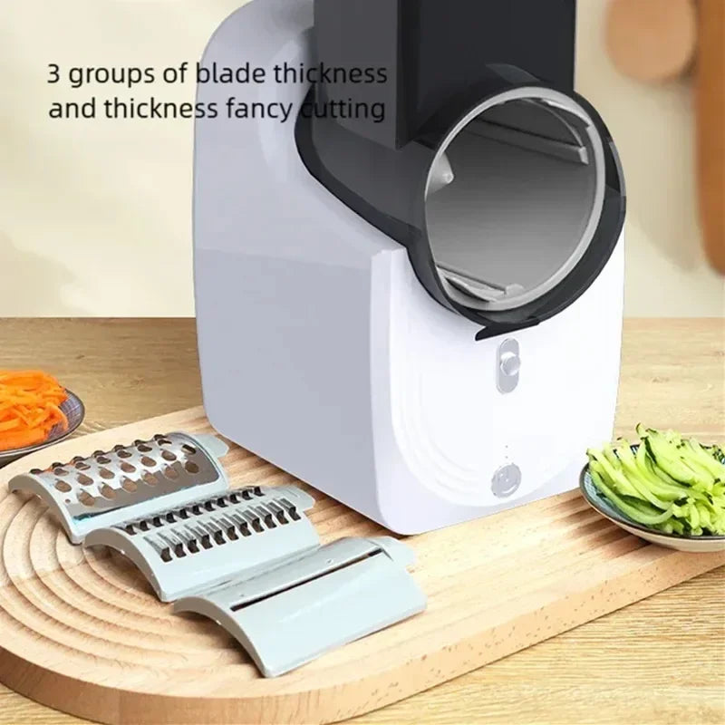 Vegetable Cutter Electric Multi Function Slicer Shredder 50W Kitchen Food Processor - White
