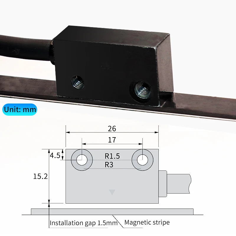 Digital Readout System 6m Tape 2 Axis Displacement Display 0.01mm Resolution Position Measurement Kit
