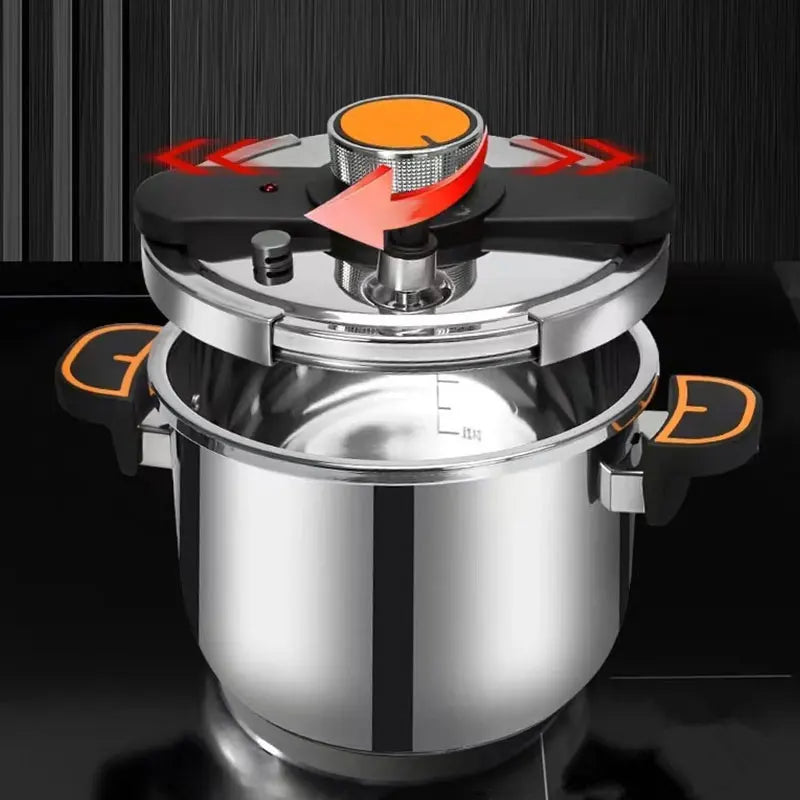8L Stainless Steel Pressure Cooker –  One-Hand Locking Multi-Cooker for Gas & Induction Stove