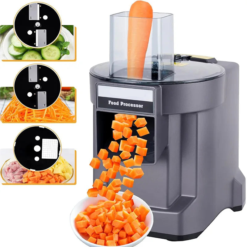 Electric Vegetable Cutter 3 in 1 Commercial Food Processor Slicer Shredder Dicer 110V
